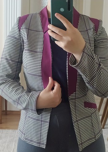 Mor Detaylı Kadın Blazer Ceket