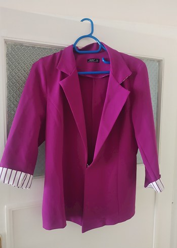 38 Beden mor Renk Mor Düğmeli Kadın Blazer Ceket