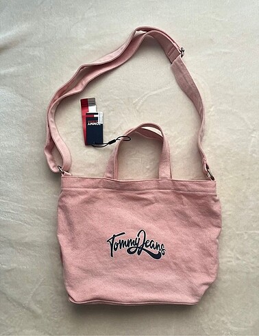 Tommy jeans pembe tote çanta