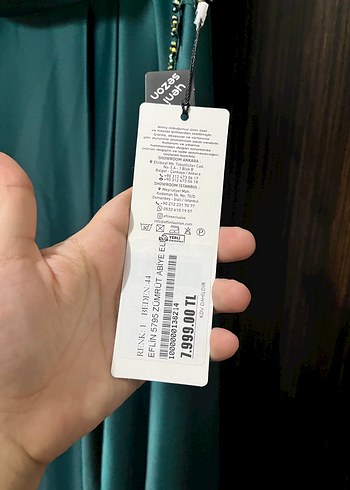 Yeşil Uzun Drapeli Abiye Elbise - Görsel 3