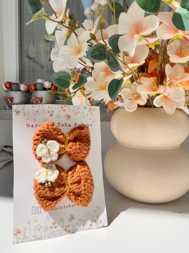 Nakışlı Örgü Bohem Çocuk Toka Seti - Görsel 4