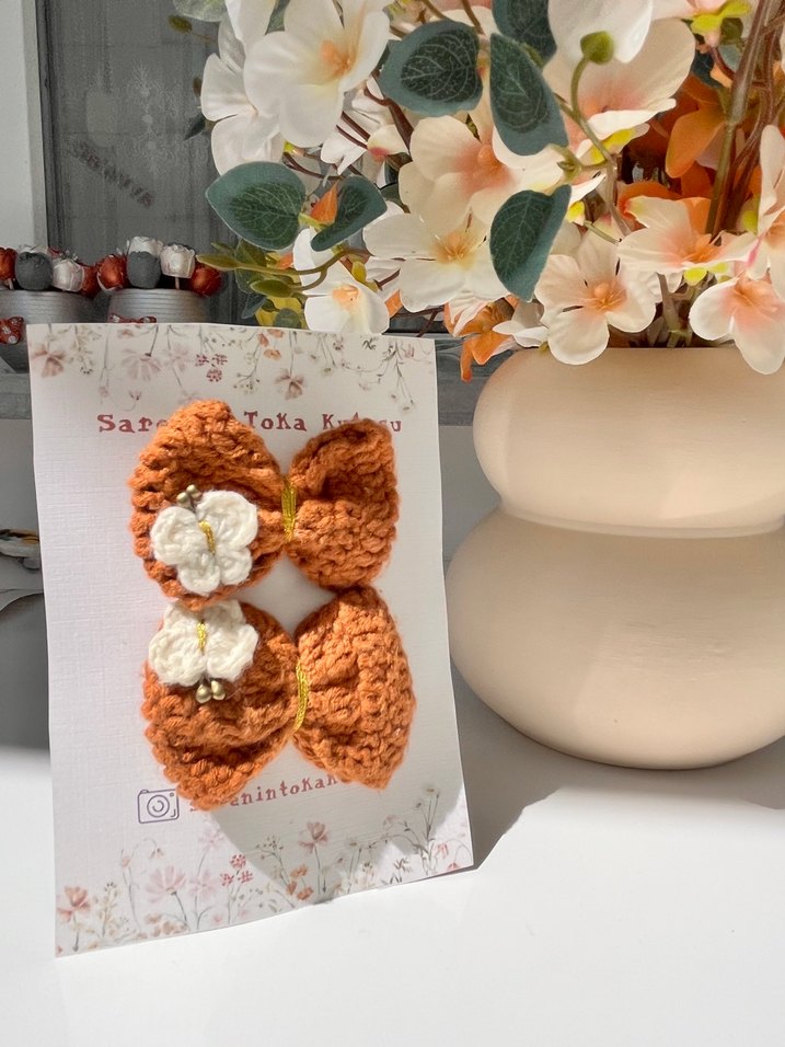 Nakışlı Örgü Bohem Çocuk Toka Seti - Görsel 3