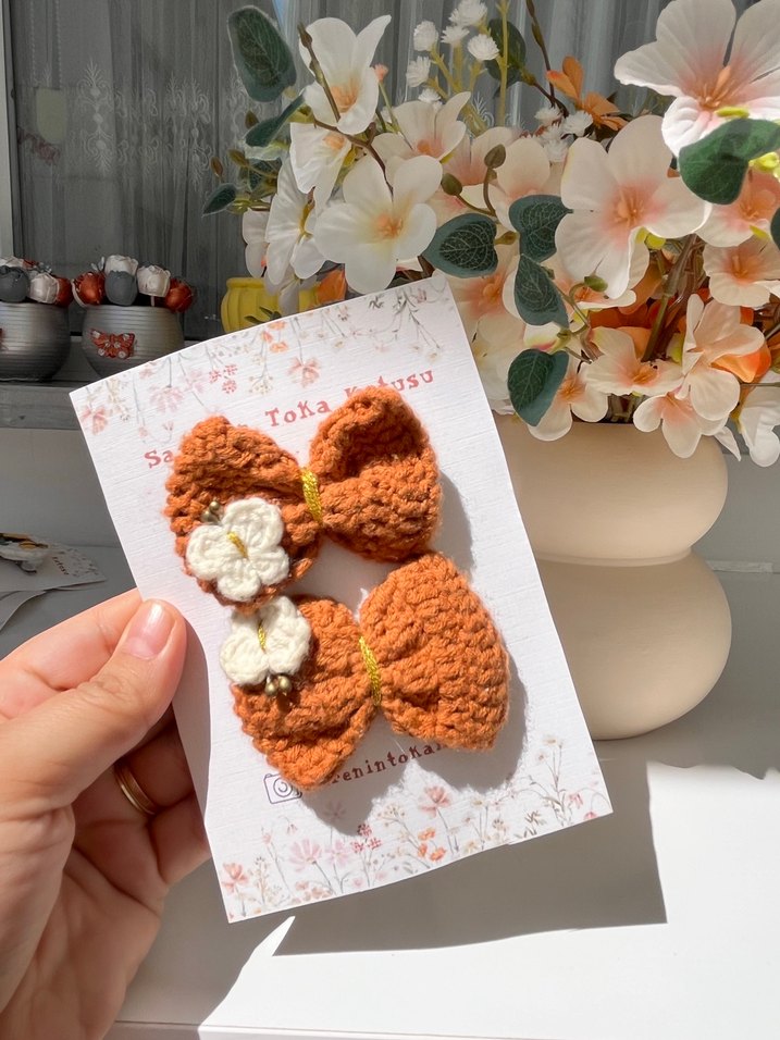 Nakışlı Örgü Bohem Çocuk Toka Seti - Görsel 2