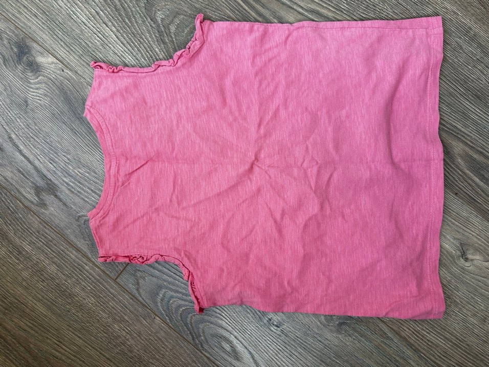 Kız Çocuk Pembe Kolsuz Fırfırlı Tişört - Görsel 2