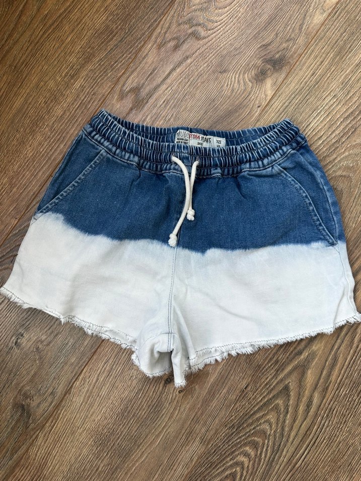 Çift Renkli Bağlama Desenli Kadın Denim Şort - Görsel 2