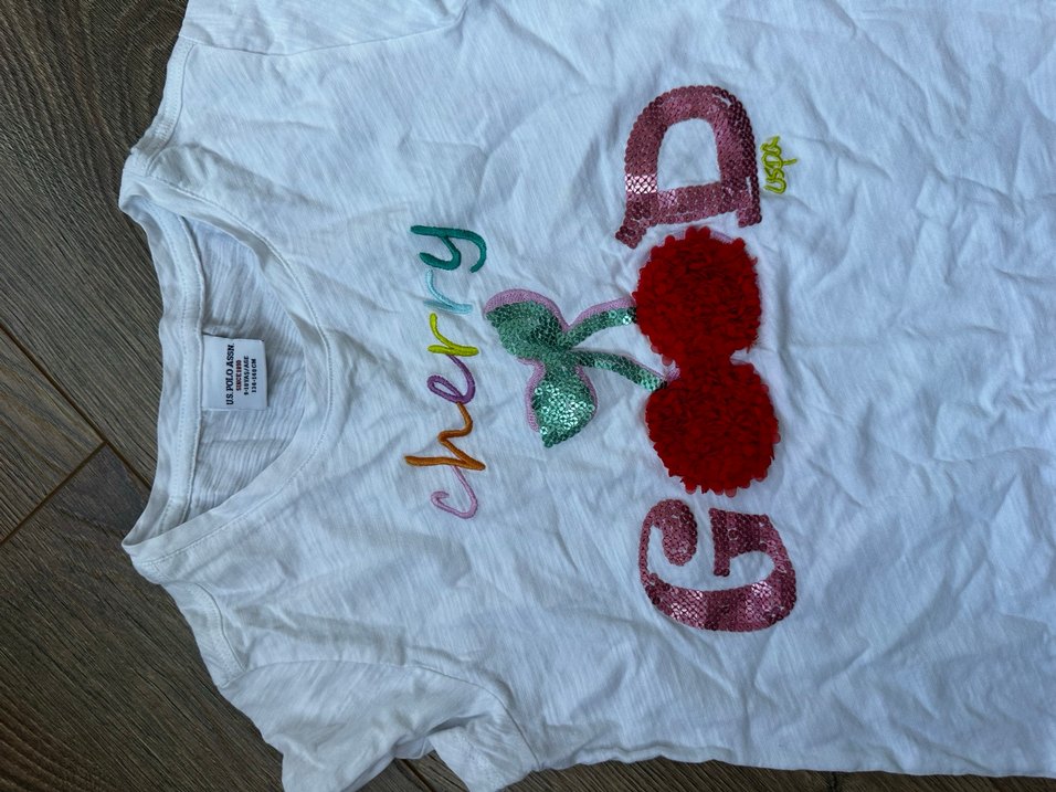 Kızlar için parlak baskılı kısa kollu tişört - Görsel 3