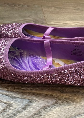 Parlak Mor Simli Kız Babet Ayakkabı - Görsel 2