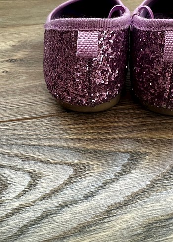 Parlak Mor Simli Kız Babet Ayakkabı - Görsel 4