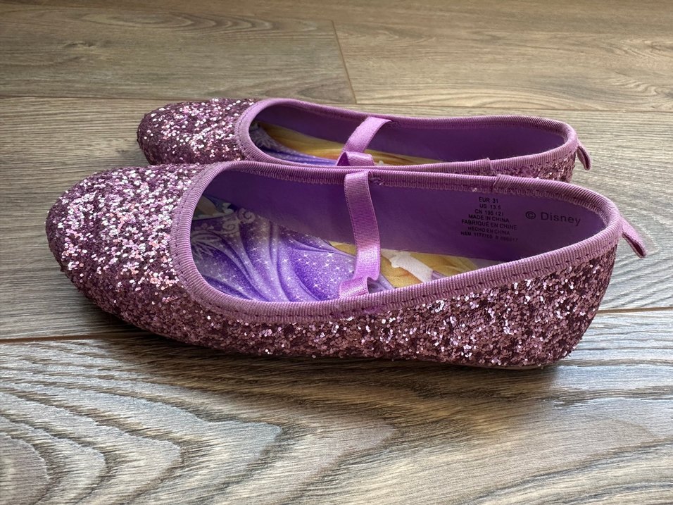 Parlak Mor Simli Kız Babet Ayakkabı - Görsel 2