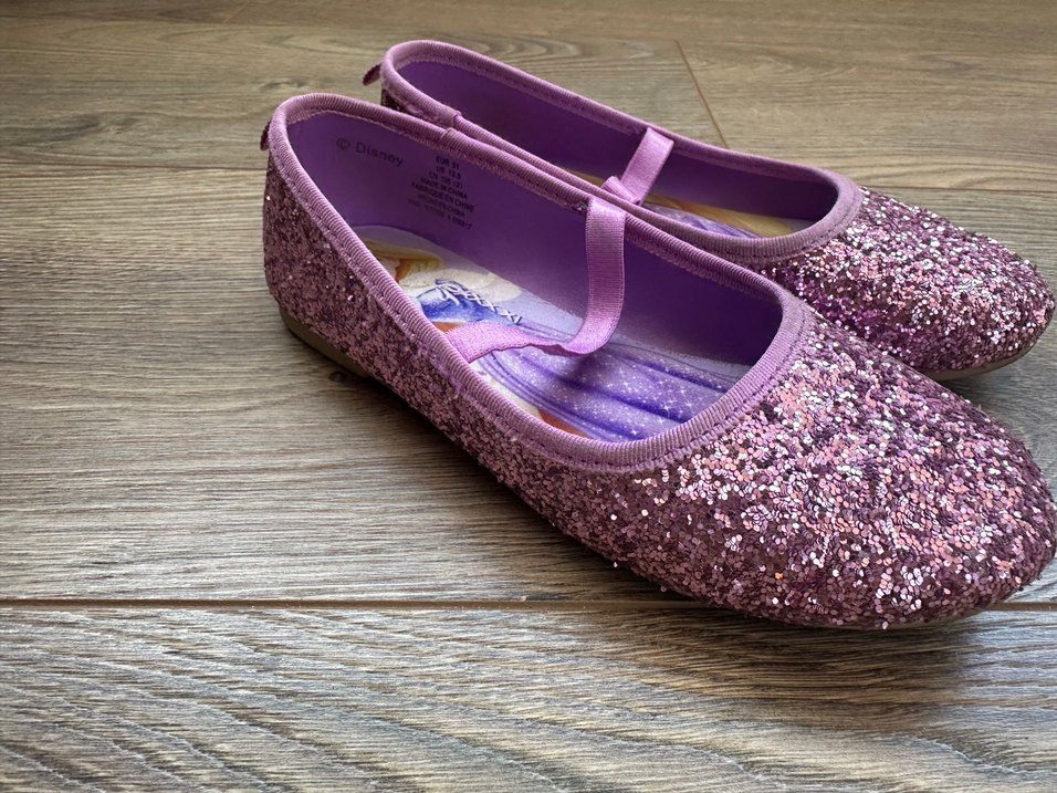 Parlak Mor Simli Kız Babet Ayakkabı - Görsel 5