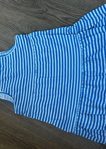 Mavi Çizgili çocuk elbisesi - Görsel 2