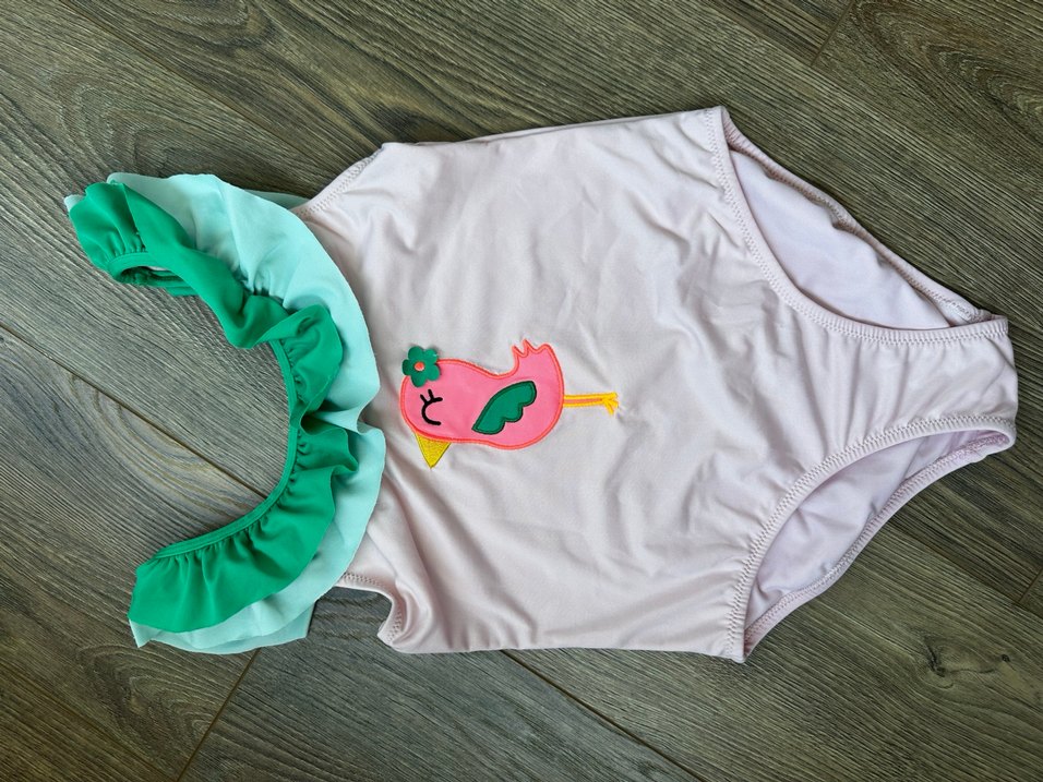 Kolsuz Pastel Yeşil Kız Çocuk Mayo - Görsel 2