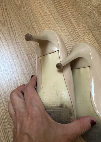 Diğer Bej Minimalist Kadın Stiletto Topuklu Ayakkabı