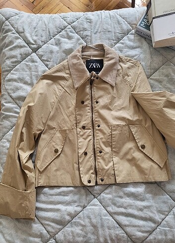 xs Beden camel Renk Zara mumlu crop ceket