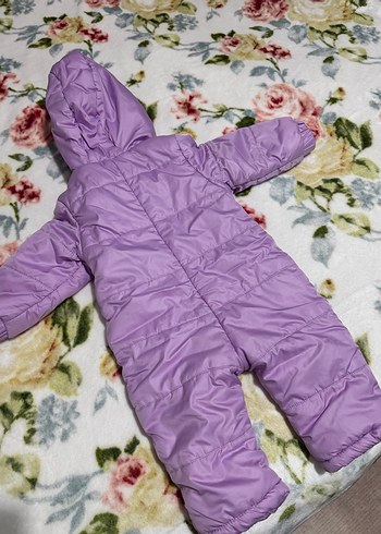 Kapüşonlu Mor Bebek astronot Tulum - Görsel 4