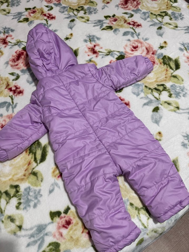 Kapüşonlu Mor Bebek astronot Tulum - Görsel 4