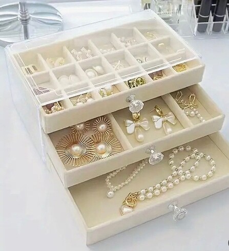 Çok bölmeli 3 katlı takı organızeri - Görsel 3