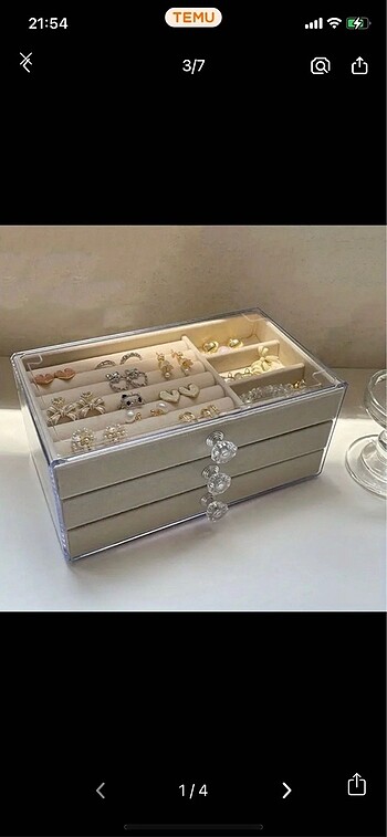 Çok bölmeli 3 katlı takı organızeri - Görsel 6