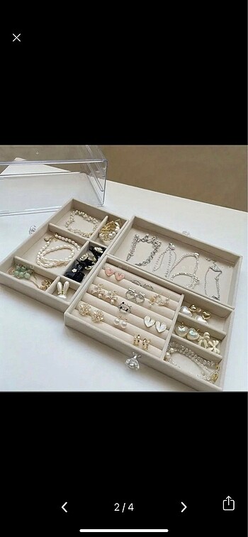 Çok bölmeli 3 katlı takı organızeri - Görsel 5