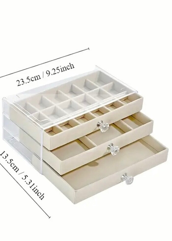 Çok bölmeli 3 katlı takı organızeri - Görsel 2