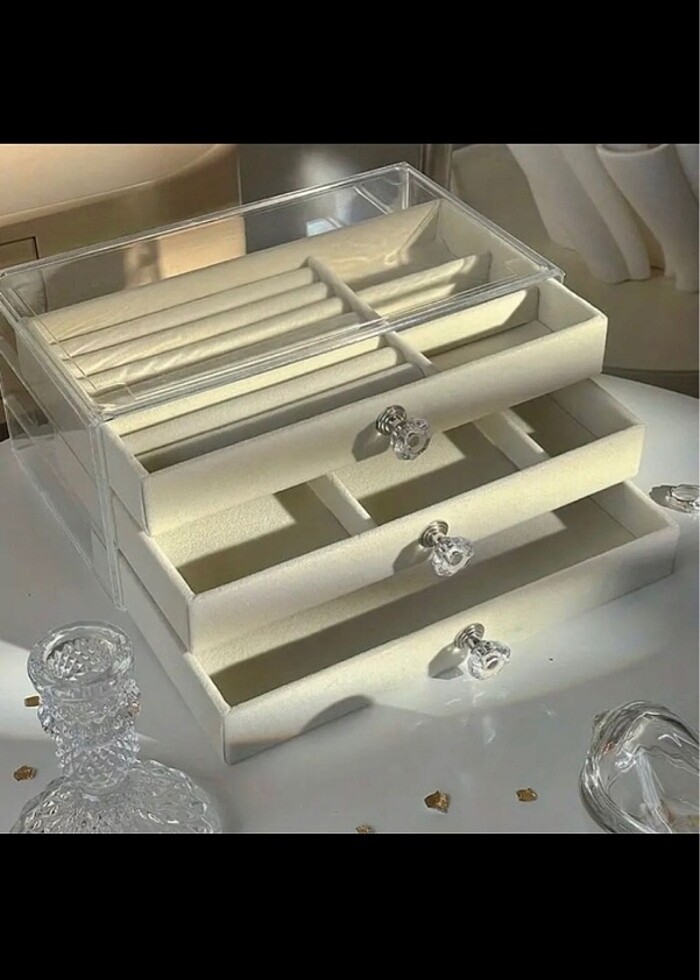 Çok bölmeli 3 katlı takı organızeri - Görsel 4