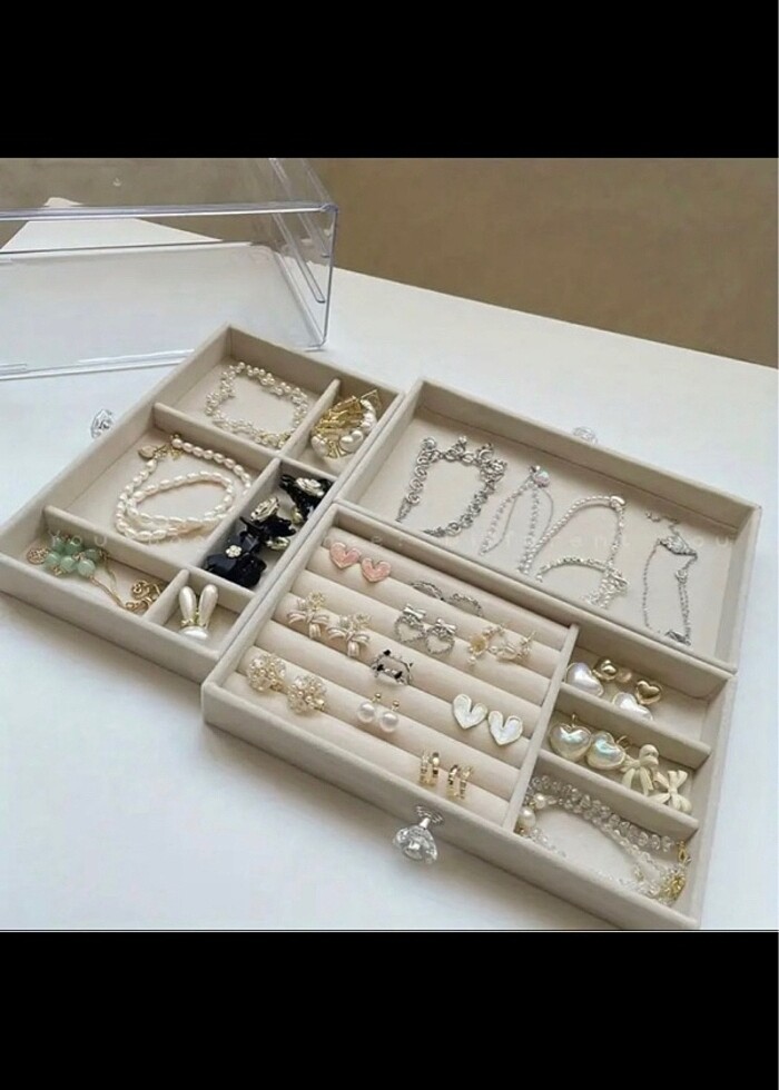 Çok bölmeli 3 katlı takı organızeri - Görsel 5