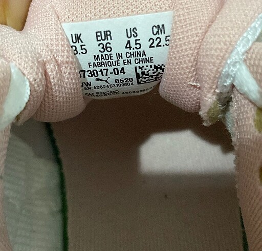36 Beden pembe Renk Puma kadın spor ayakkabı