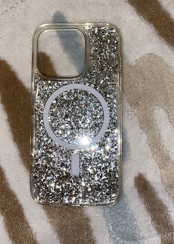 Parlak Simli Gri Telefon Kılıfı - Görsel 3