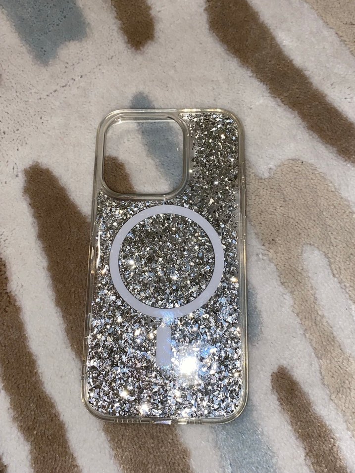 Parlak Simli Gri Telefon Kılıfı - Görsel 2