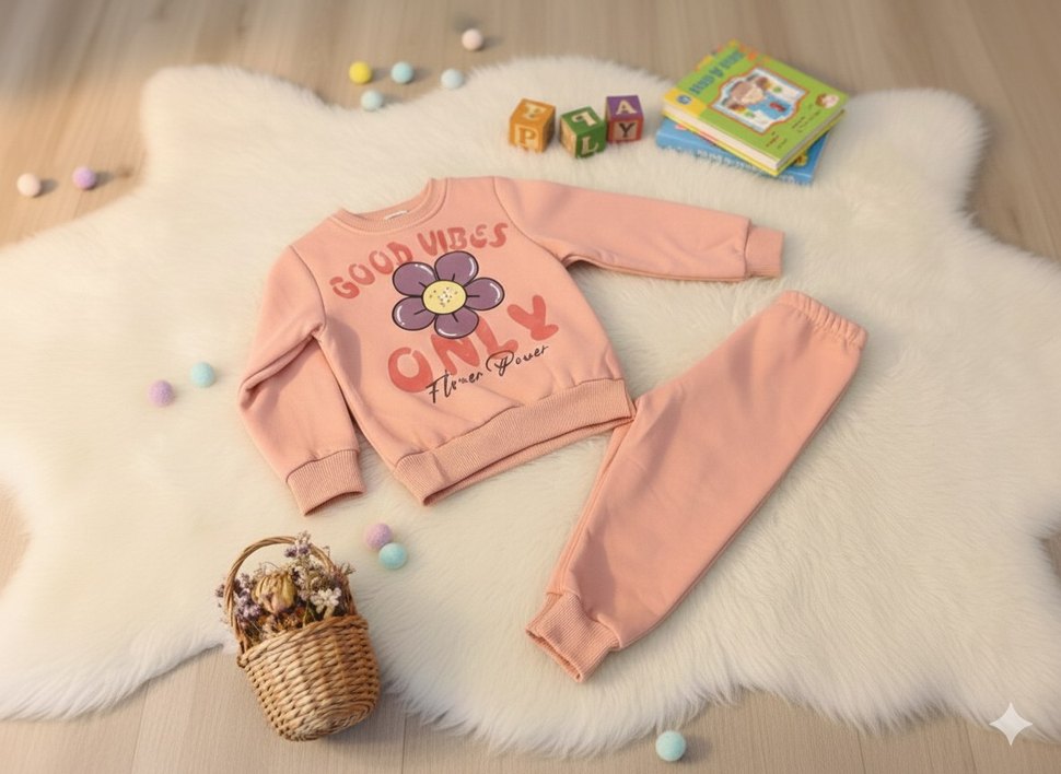 Kız Çocuk Pembe Takım - Görsel 2