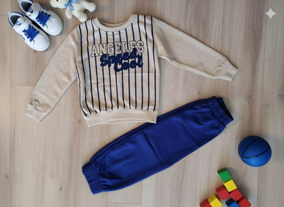 Erkek Çocuk Mavi Rahat Kesim takım - Görsel 2