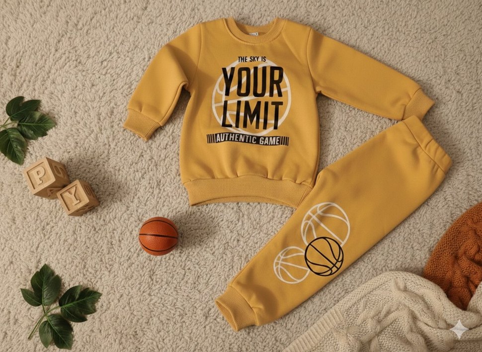 Sarı Baskılı Erkek Çocuk Takımı - Görsel 2