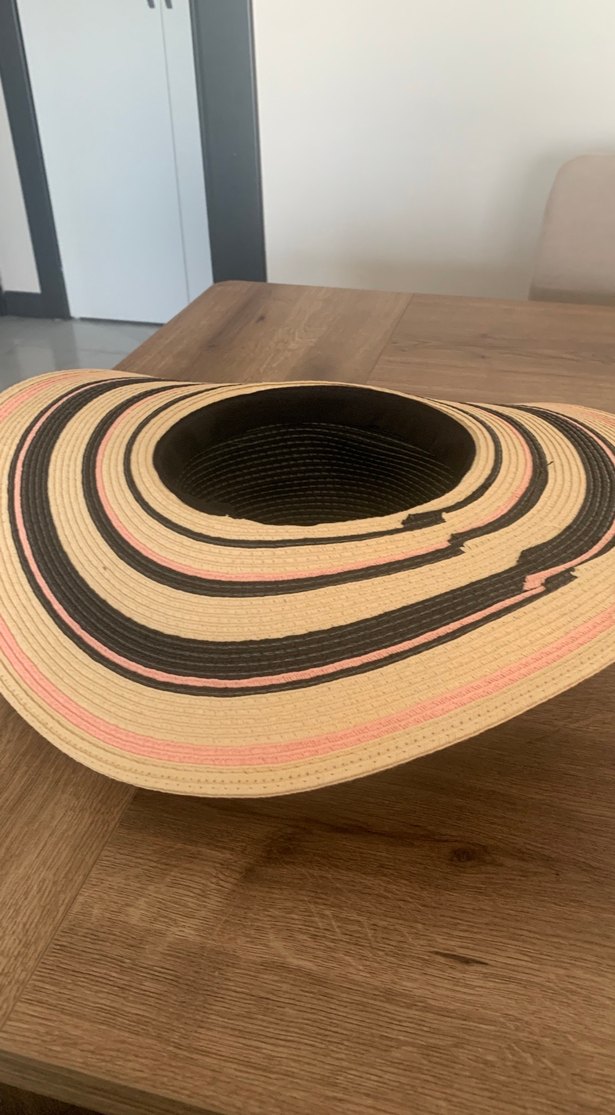 Bej ve Siyah Pliseli Bohem Kadın Şapka - Görsel 2