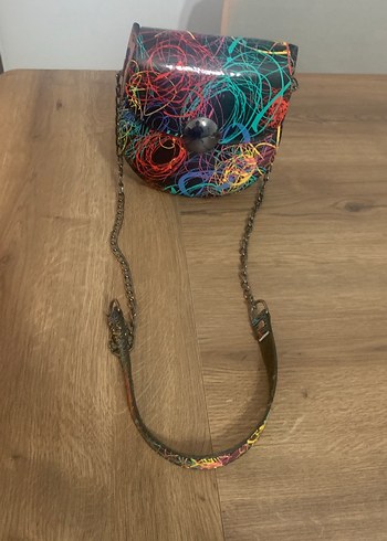 Zincir Detaylı Çok Renkli Kadın Çanta - Görsel 2