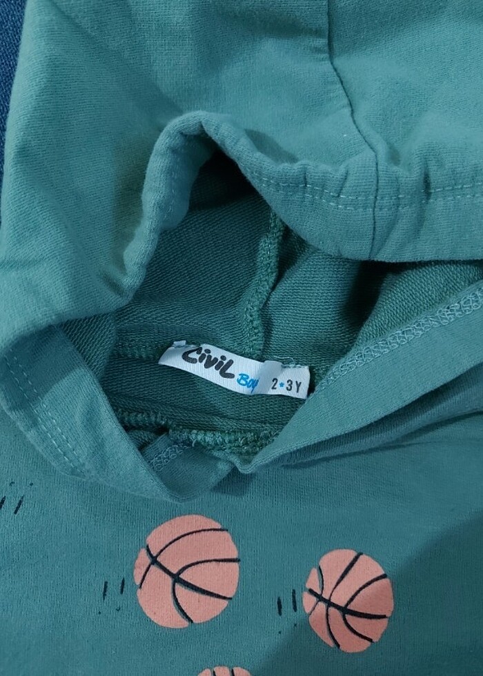 Çocuk Sweatshirt Basketbol Desen 2-3 Yaş - Görsel 3