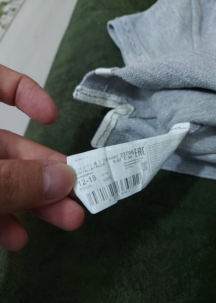 Mango 12-18 Ay Lacoste Gri Tişört - Görsel 5