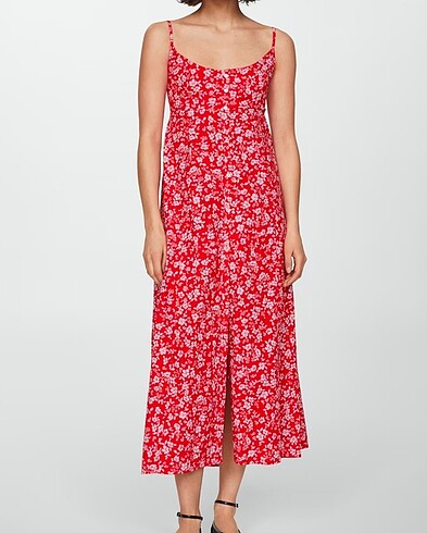 Mango- flower design red dress