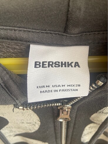 m Beden gri Renk BERSHKA- grey zip up hoodie