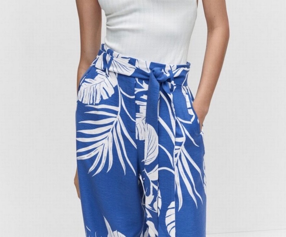Mango- tropical designed trousers - Görsel 2