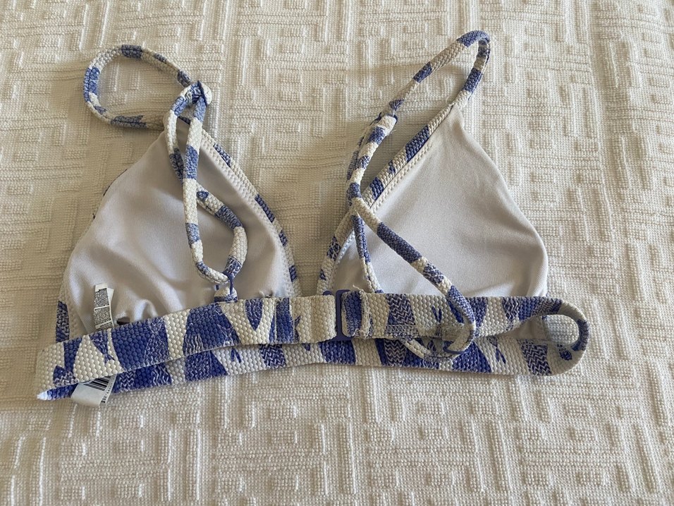 Mavi Desenli Strappy Bikini - Görsel 3