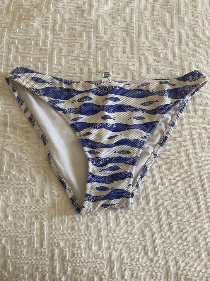 Mavi Desenli Strappy Bikini - Görsel 4