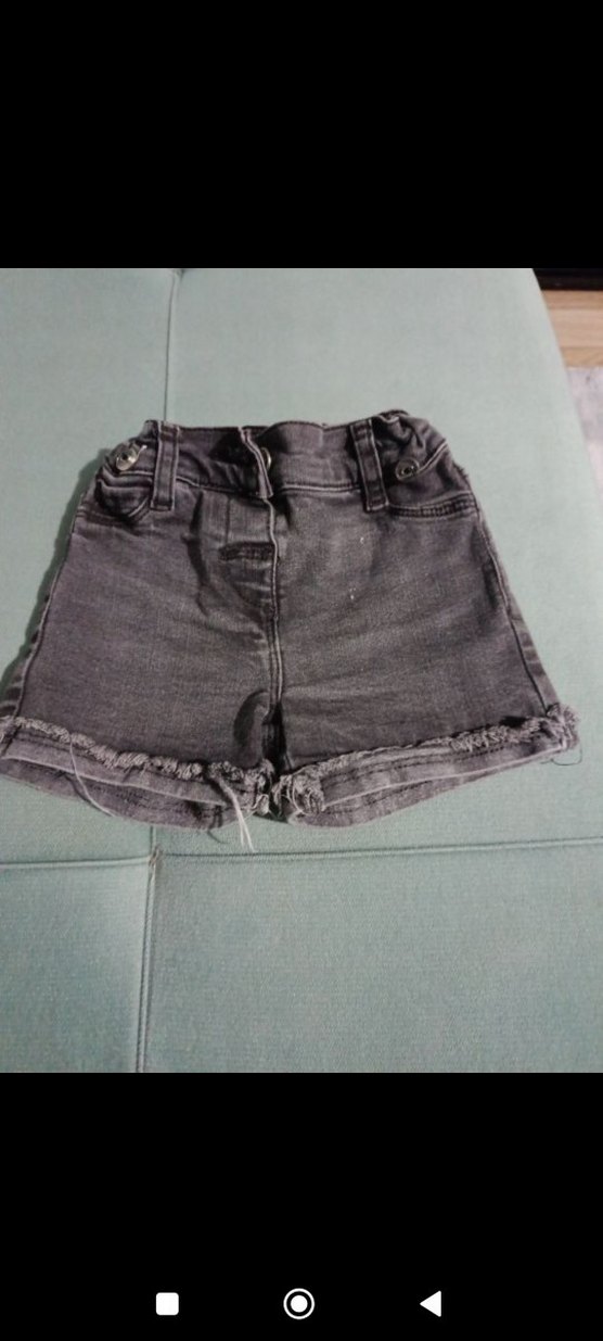 Gri Düğmeli Kız Kot Şort - Görsel 2