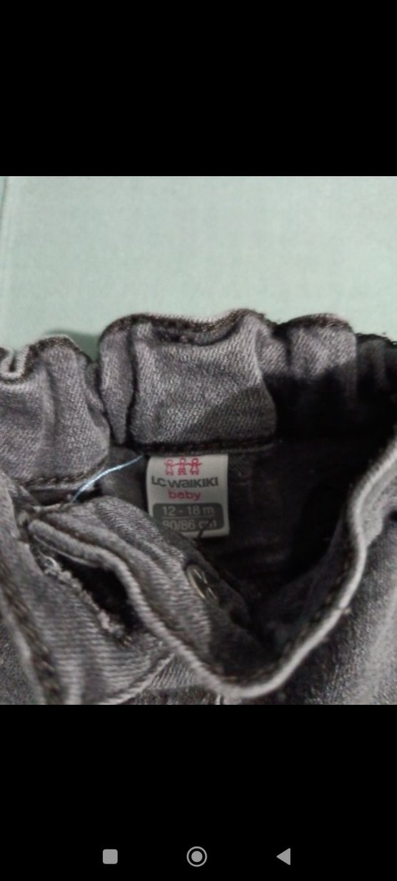 Gri Düğmeli Kız Kot Şort - Görsel 3