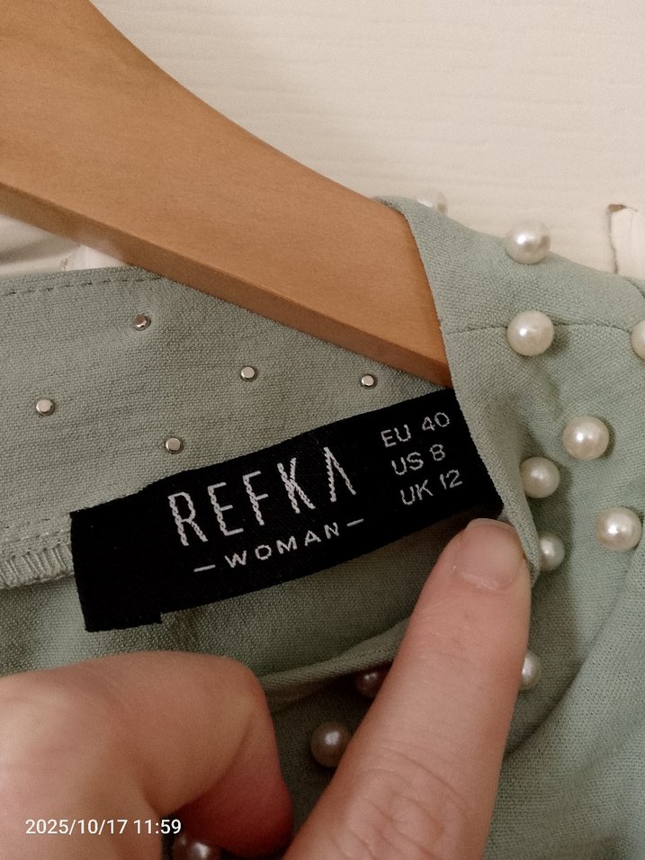 REFKA mint yeşili incili tunik - Görsel 5