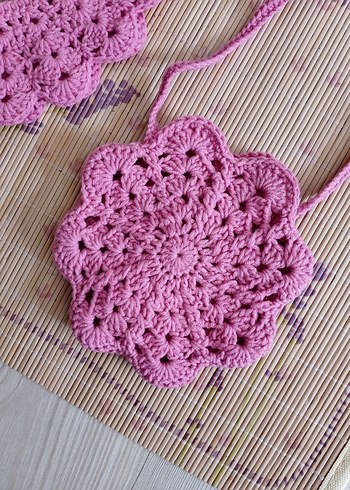 örgü çocuk çanta ve yakalık seti - Görsel 10