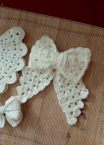 anne& çocuk örgü takım toka&yaka - Görsel 6