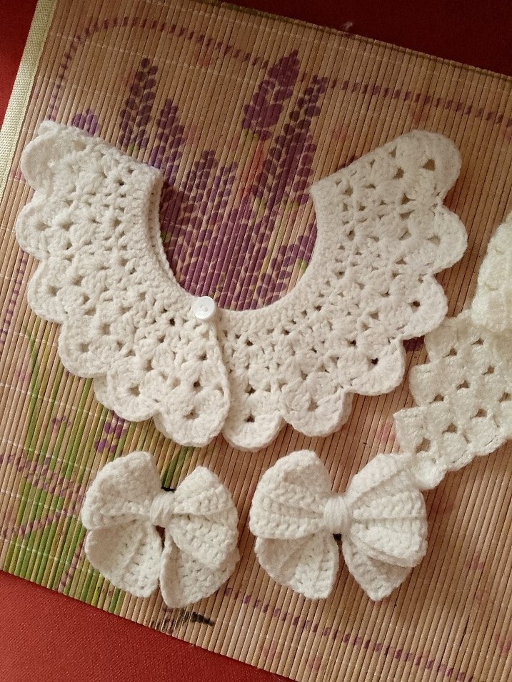 anne& çocuk örgü takım toka&yaka - Görsel 2