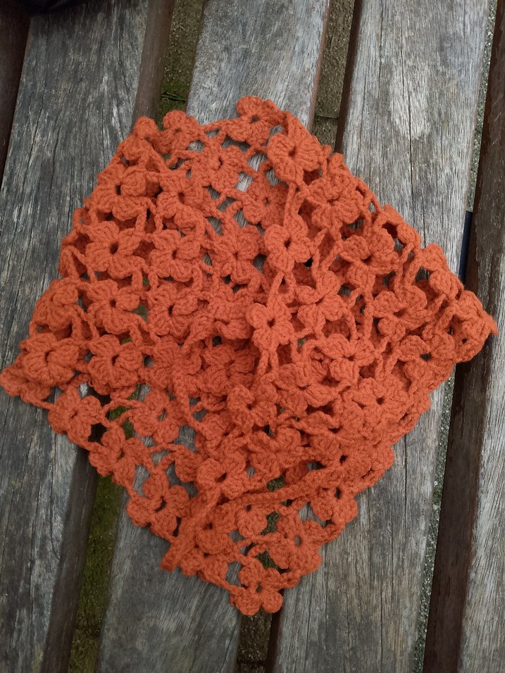 Kahverengi Dantel Detaylı Örgü Bohem Kadın Bandana - Görsel 5