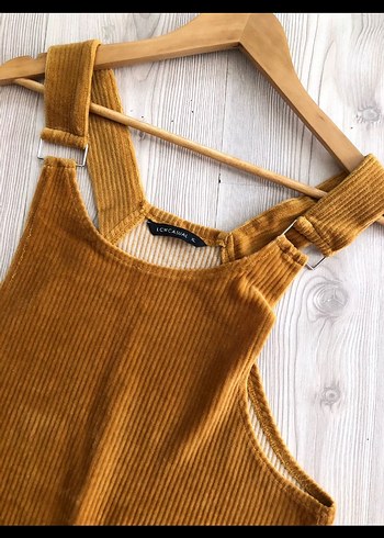 Kadın Bej Süet Salaş Midi Tulum - Görsel 2