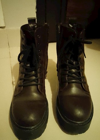 acı Kahverengi Deri de Kadın Botu - Görsel 2